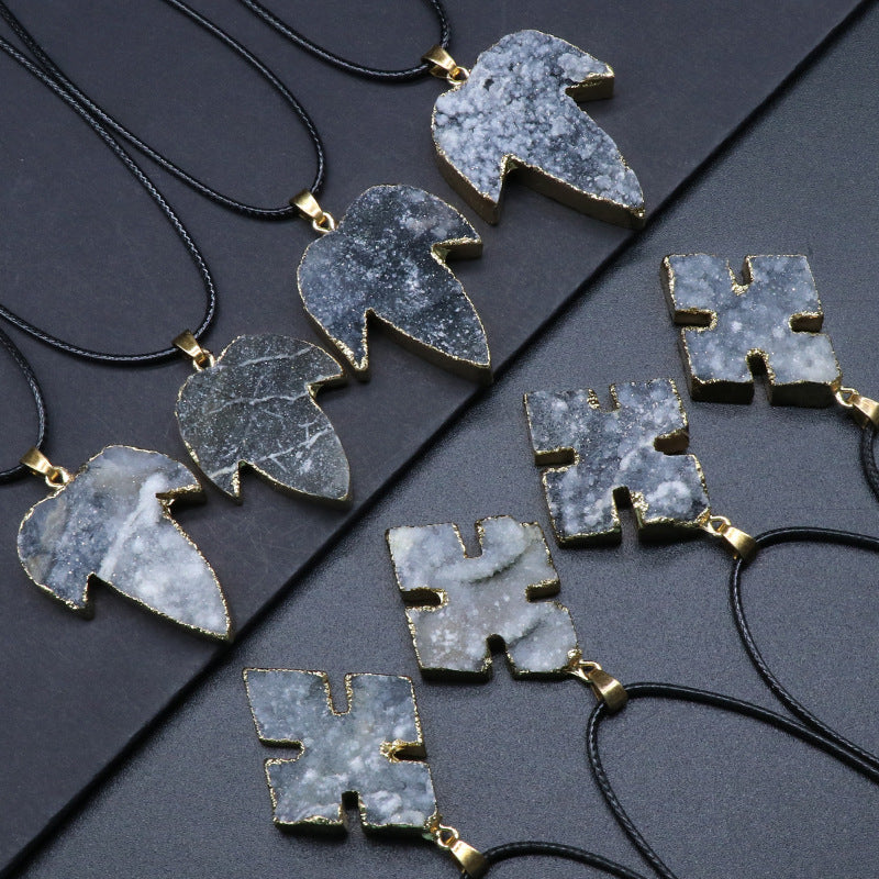 Brazilian Agate Leaf Necklace