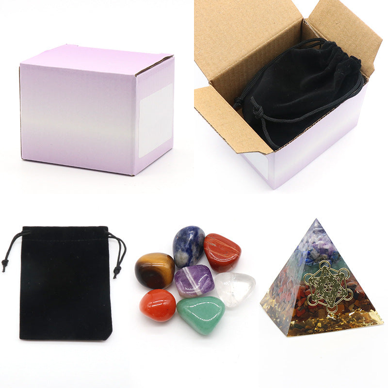 Chakra Tumble&Resin Chakra Pyramid Set