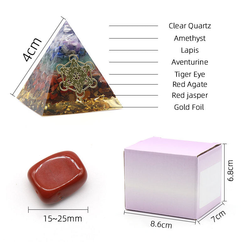 Chakra Tumble&Resin Chakra Pyramid Set