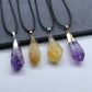 Gold/Silver Plated Amethyst&Citrine Raw Necklace