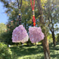 Amethyst Cluser Keychain Hanger