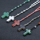 Prayer Bead Crystal Cross Necklace