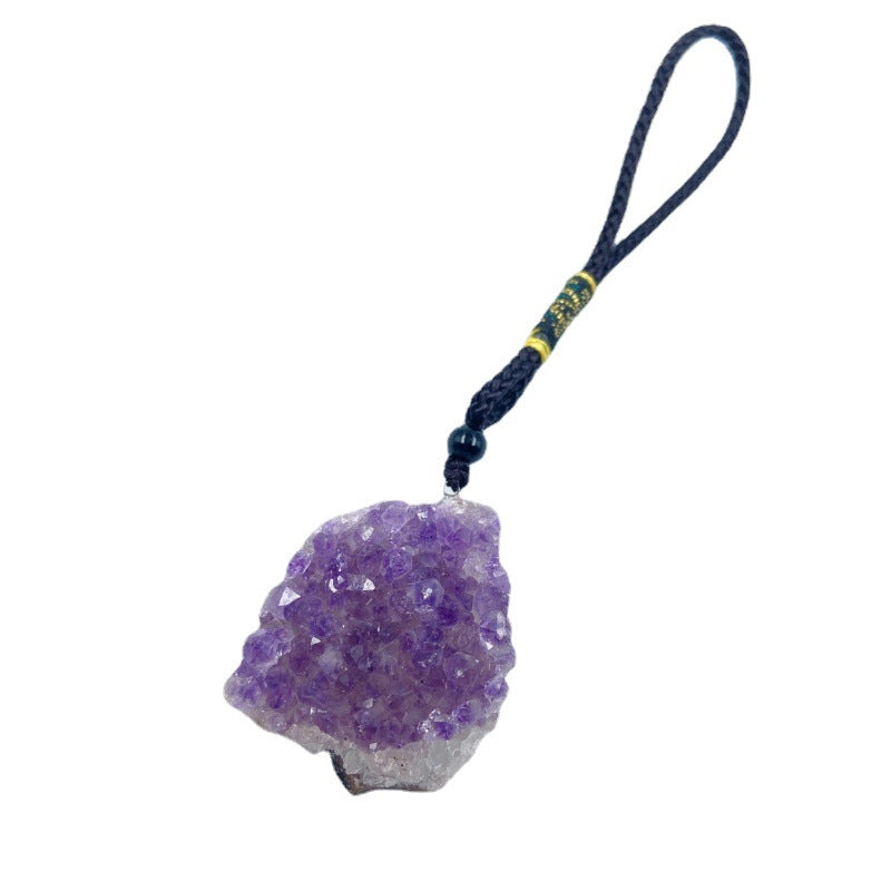 Amethyst Cluser Keychain Hanger