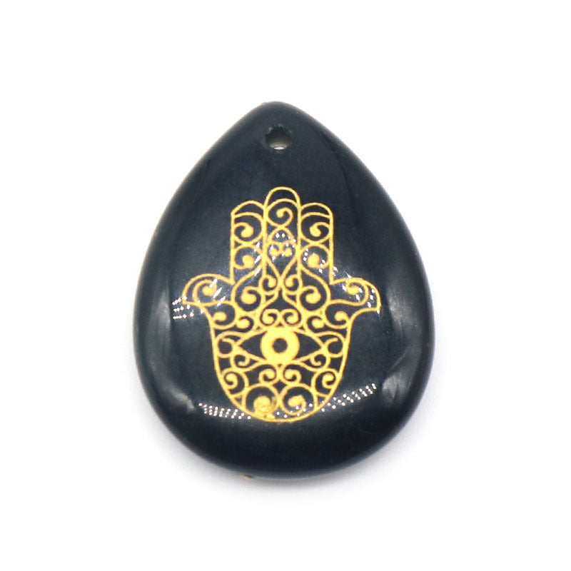 Hamsa Symbol Tear Drop Pendant