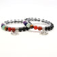 Obsidian&Chakra Beads Yoga Charm Bracelet