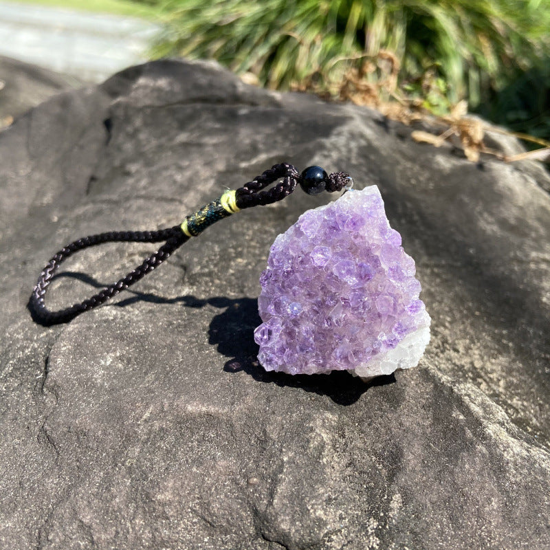 Amethyst Cluser Keychain Hanger