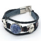 Santa Claus Charm Crystal Button Leather Bracelet