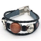 Santa Claus Charm Crystal Button Leather Bracelet