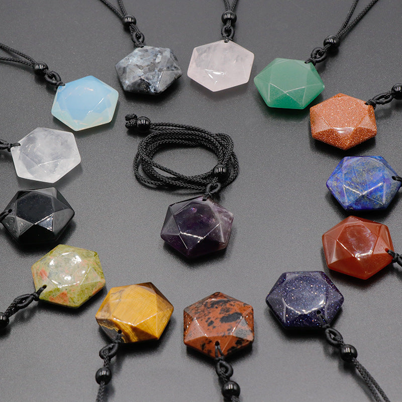 Crystal Hexagon Merkaba Star Necklace