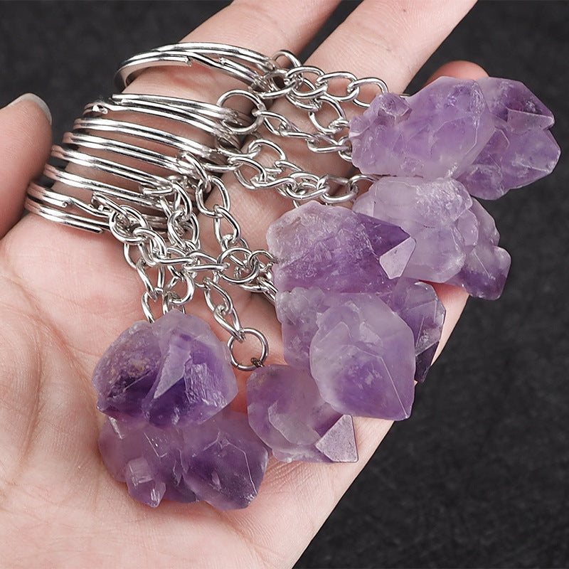 Amethyst Teeth Keychain