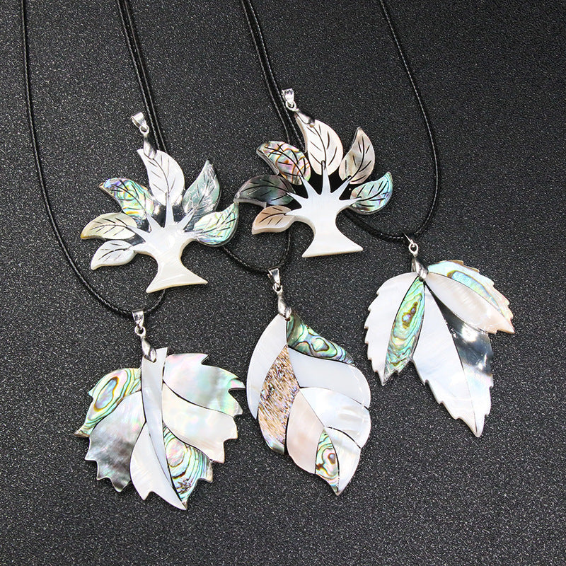 Abalone Shell Leaf Pendant