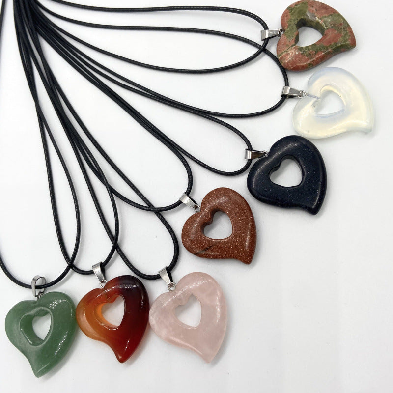 Crystal Hollow Heart Pendant