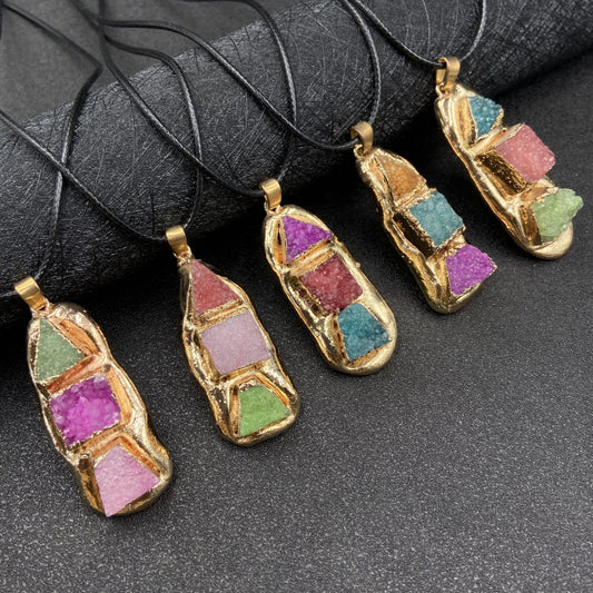 Colorful Crystal Cluster Pendant