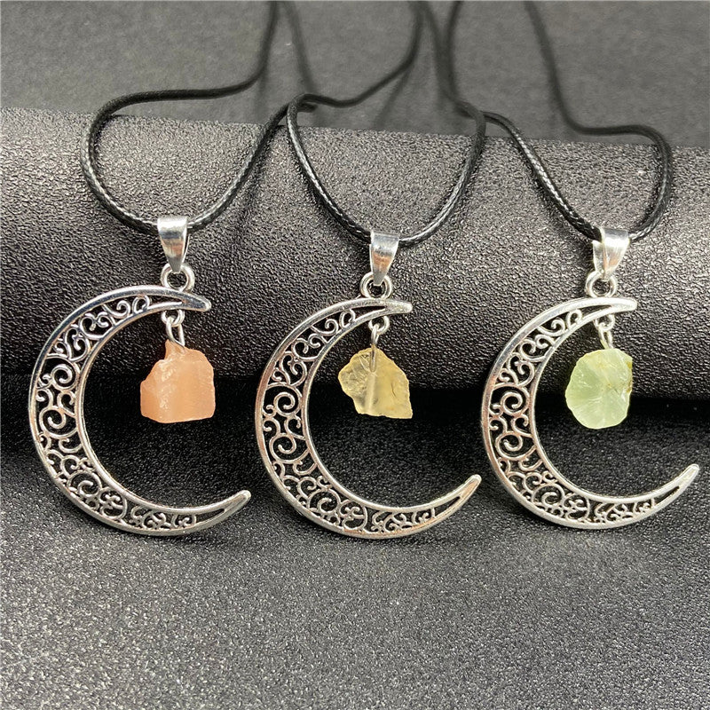 Silver Moon Mini Raw Pendant/Necklace