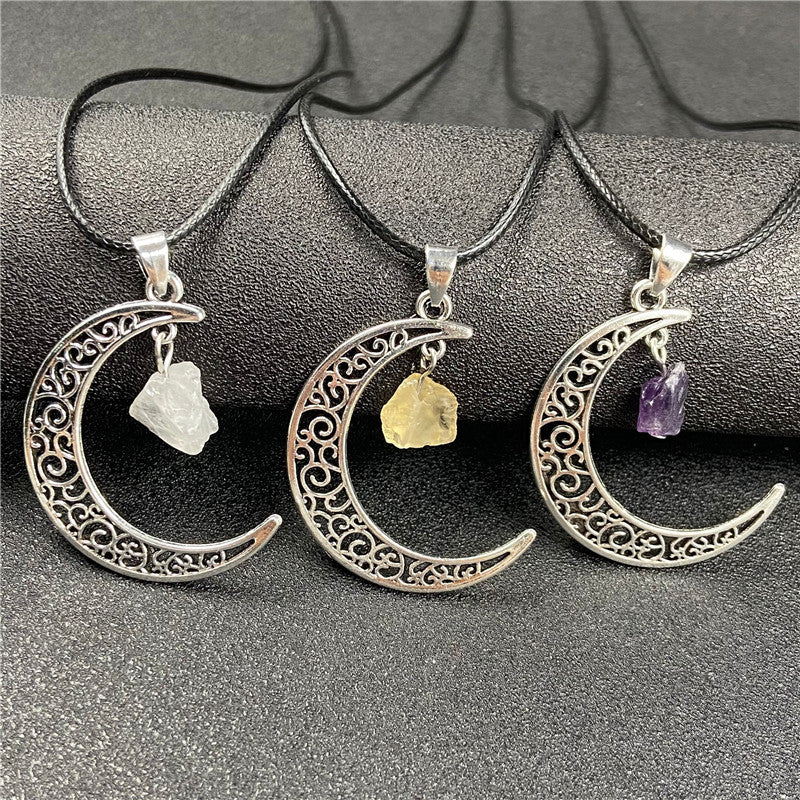 Silver Moon Mini Raw Pendant/Necklace