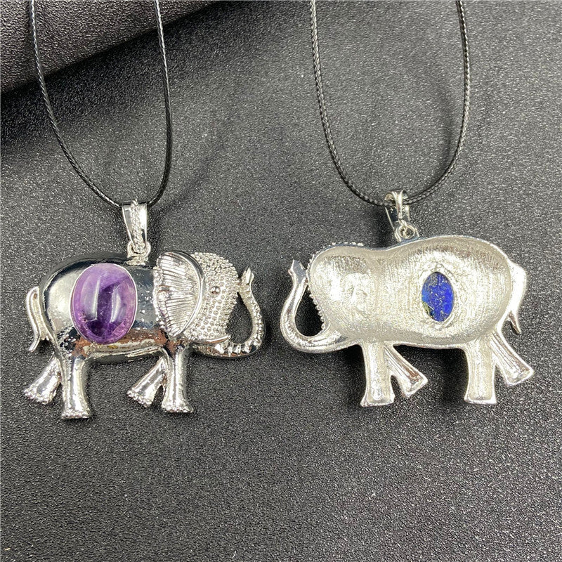 Crystal Stone Alloy Elephant Necklace