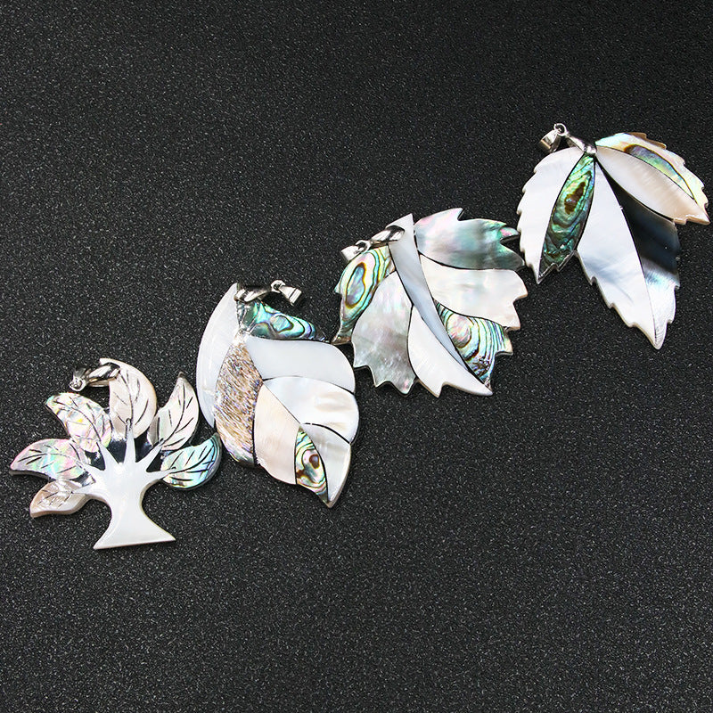 Abalone Shell Leaf Pendant