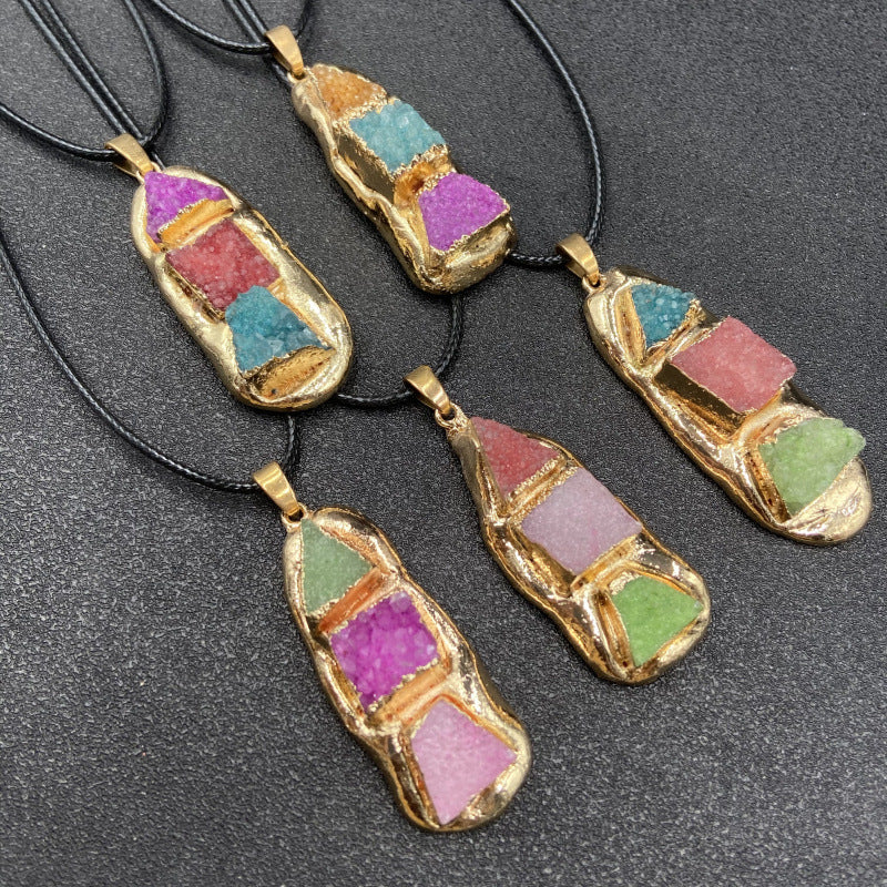 Colorful Crystal Cluster Pendant