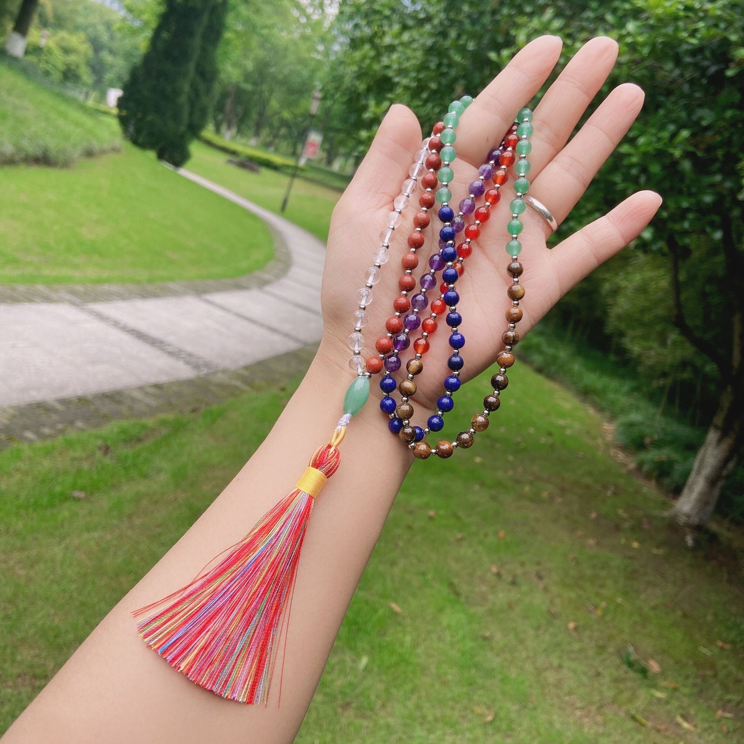 Chakra Prayer Beads Neckalce