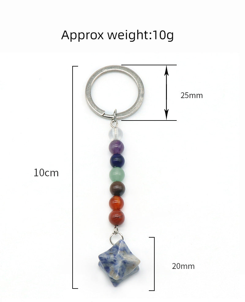 Crystal Merkaba Star Chakra Key Chain