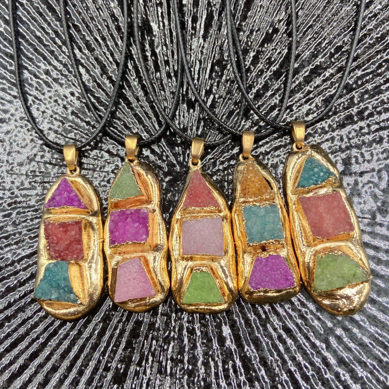 Colorful Crystal Cluster Pendant