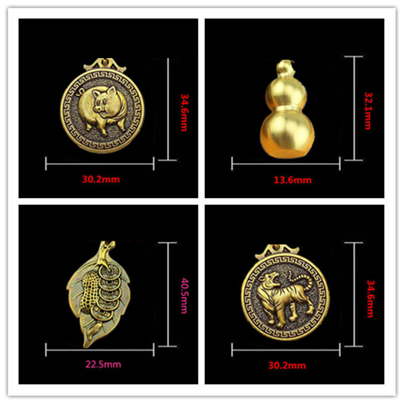 12 Zodiac Animal Brass Keychain