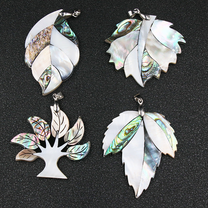 Abalone Shell Leaf Pendant