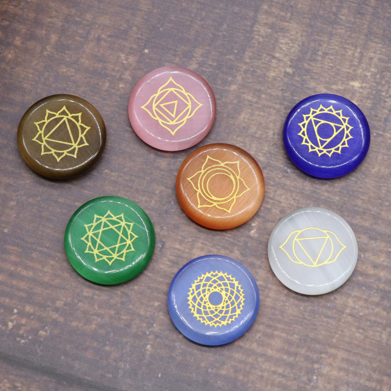 Cat Eye Chakra Mini Button