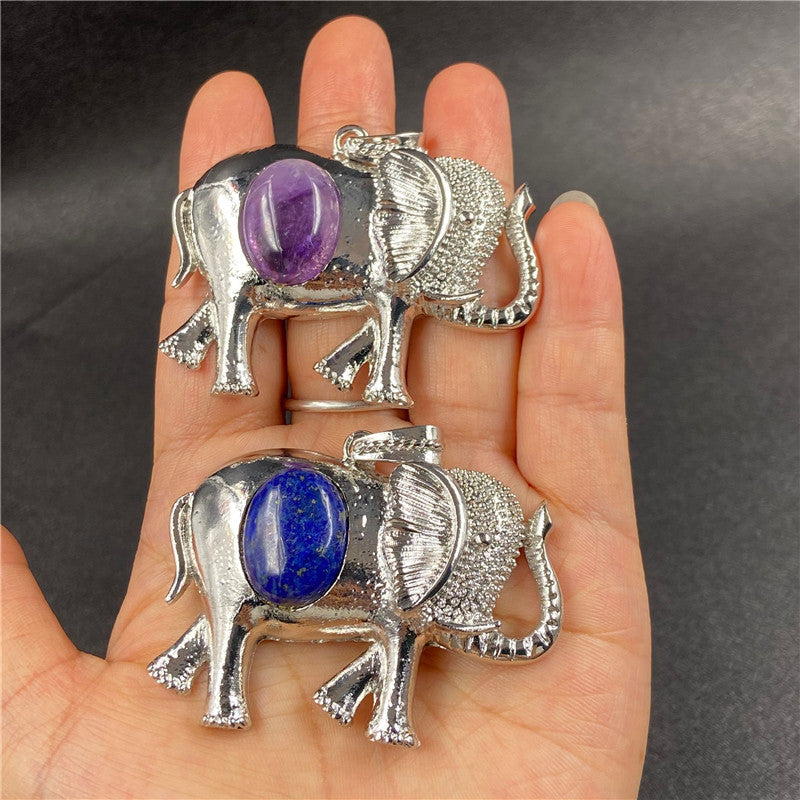 Crystal Stone Alloy Elephant Necklace