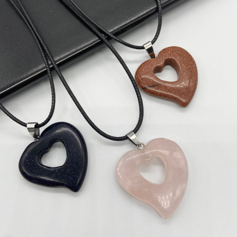 Crystal Hollow Heart Pendant