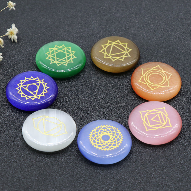 Cat Eye Chakra Mini Button