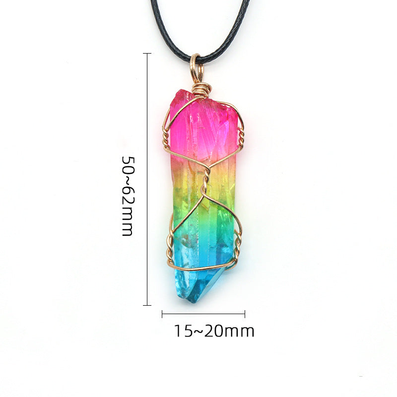 Aura Quartz Wire Wrapped Pendant