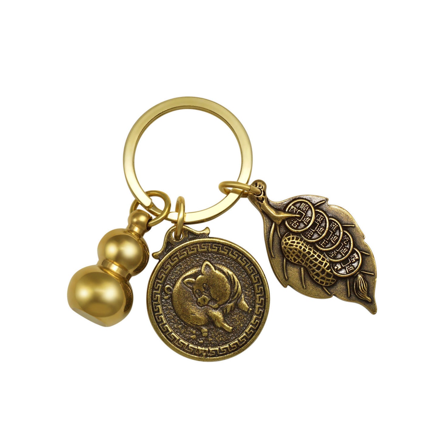 12 Zodiac Animal Brass Keychain