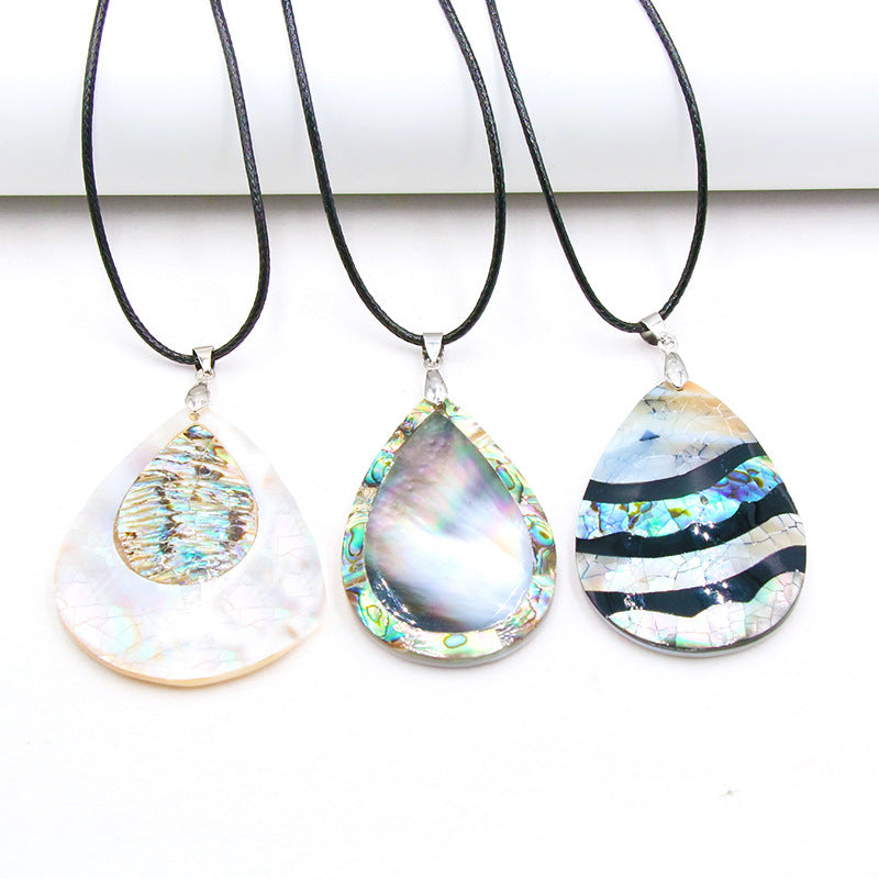 Abalone Shell Tear Drop Necklace