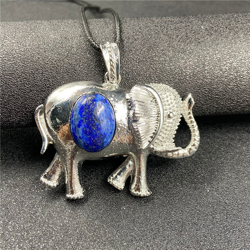 Crystal Stone Alloy Elephant Necklace