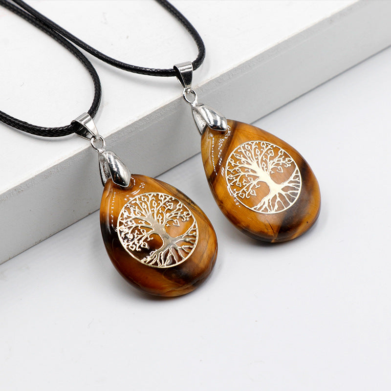 Tree of Life Crystal Droplet Pendant/Necklace