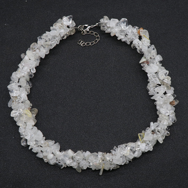 Crystal Chip Cluster Necklace