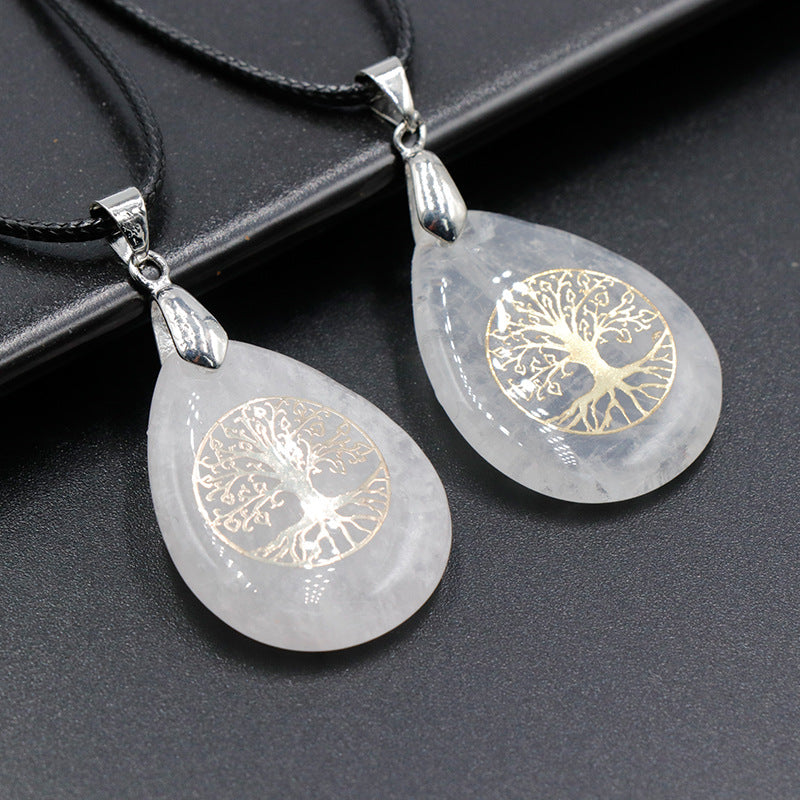 Tree of Life Crystal Droplet Pendant/Necklace