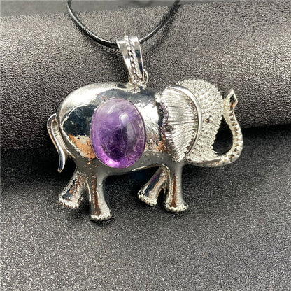 Crystal Stone Alloy Elephant Necklace