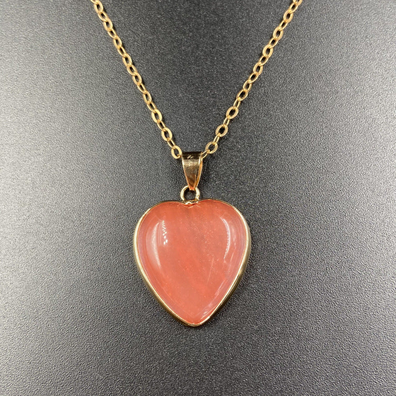 Gold Round Plated Heart Necklace