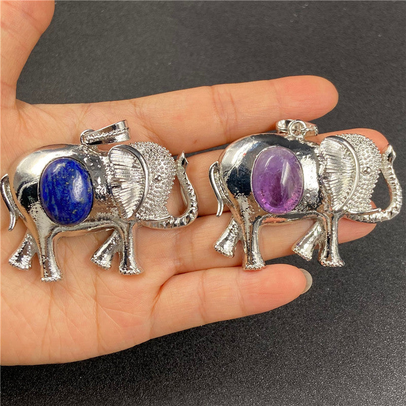 Crystal Stone Alloy Elephant Necklace