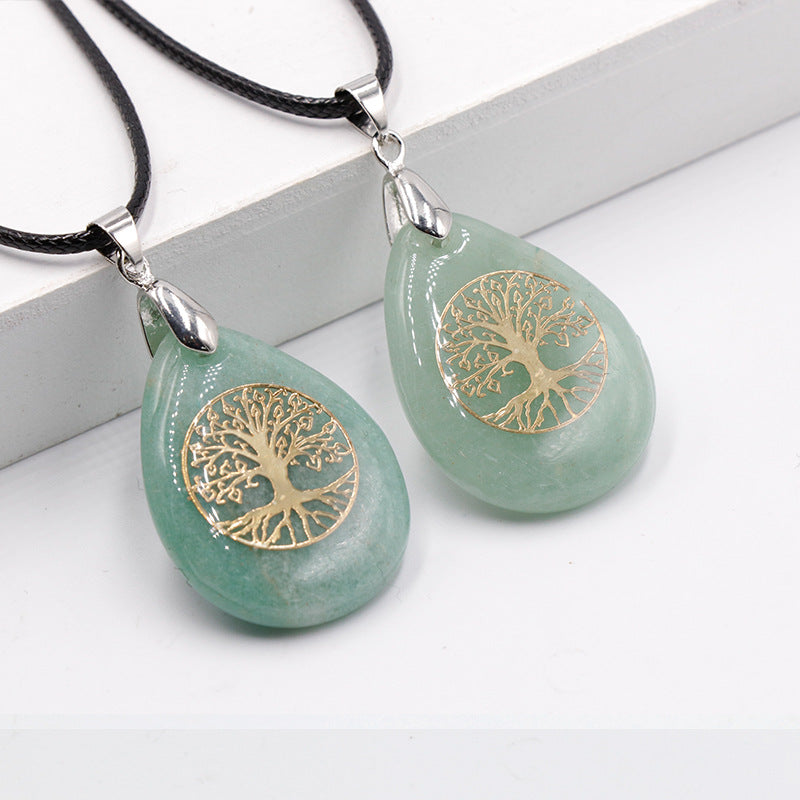 Tree of Life Crystal Droplet Pendant/Necklace