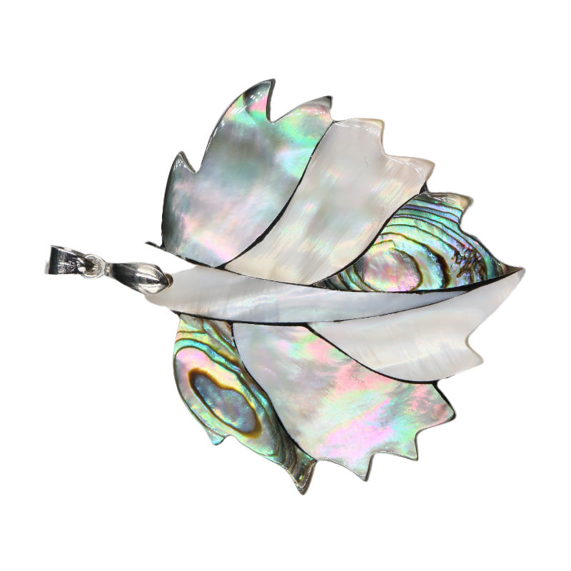 Abalone Shell Leaf Pendant