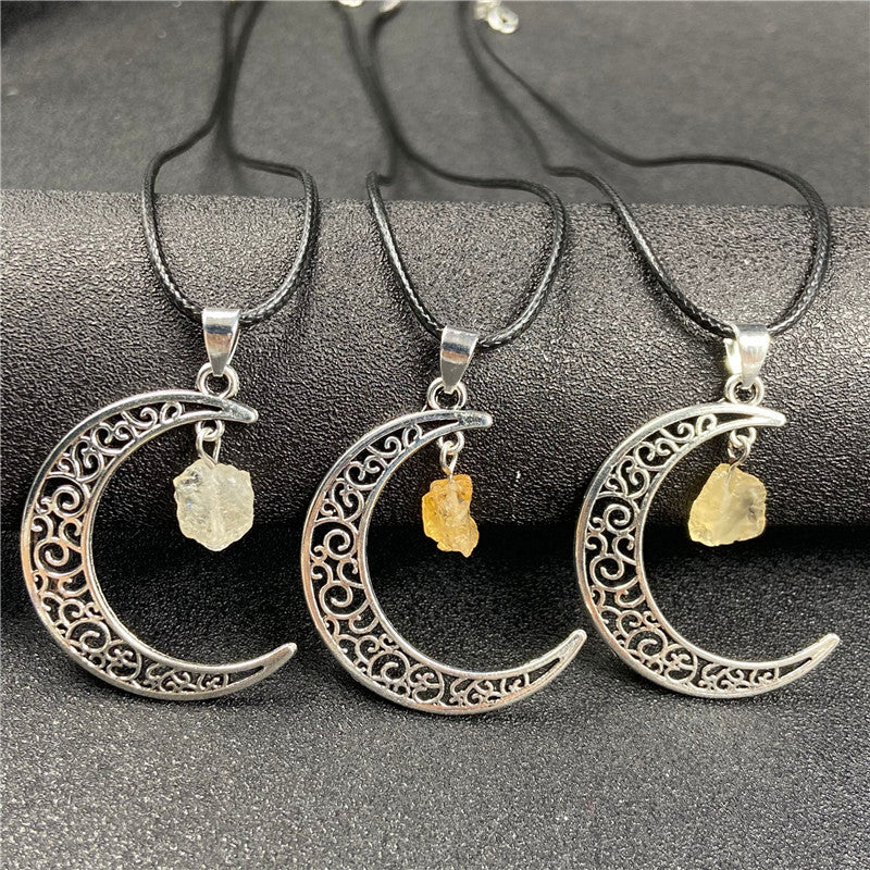 Silver Moon Mini Raw Pendant/Necklace