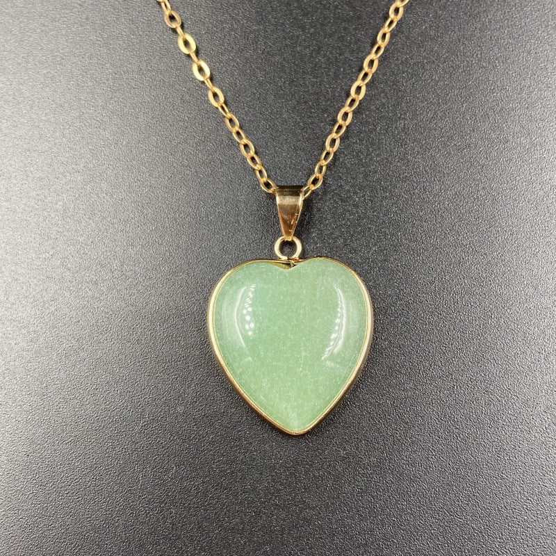 Gold Round Plated Heart Necklace