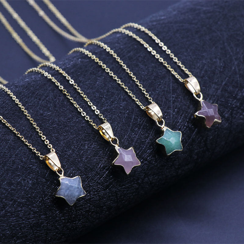 Half Gold Plated Crystal Star Necklace