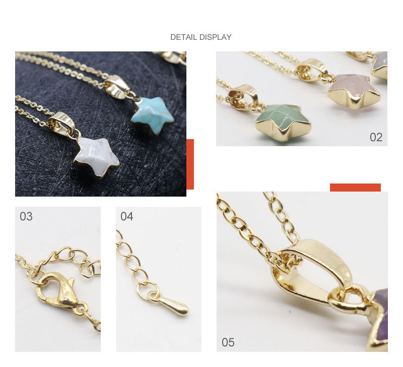 Half Gold Plated Crystal Star Necklace