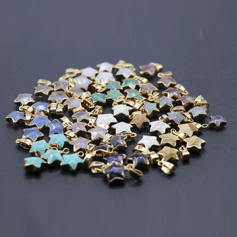 Half Gold Plated Crystal Star Necklace