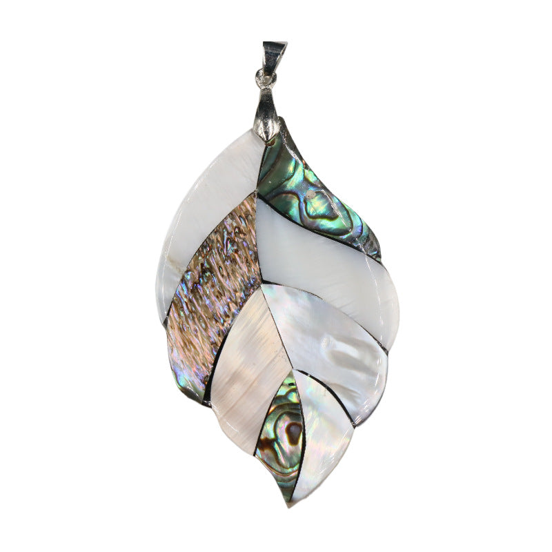 Abalone Shell Leaf Pendant