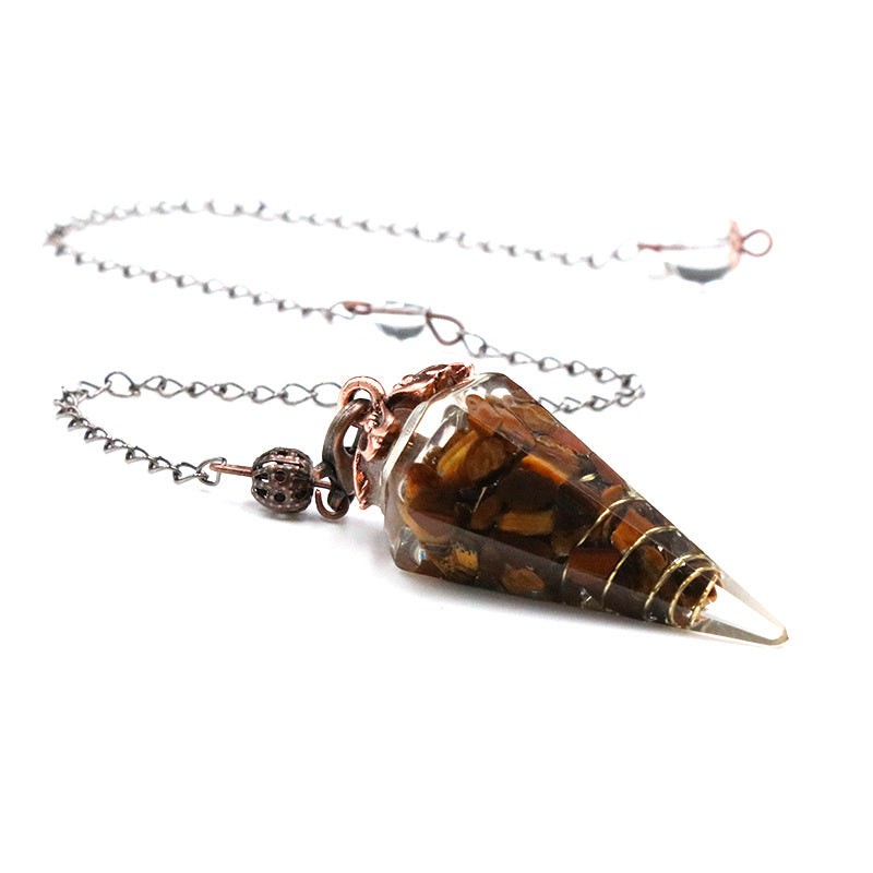 Conical Resin Crystal Chip Pendulum